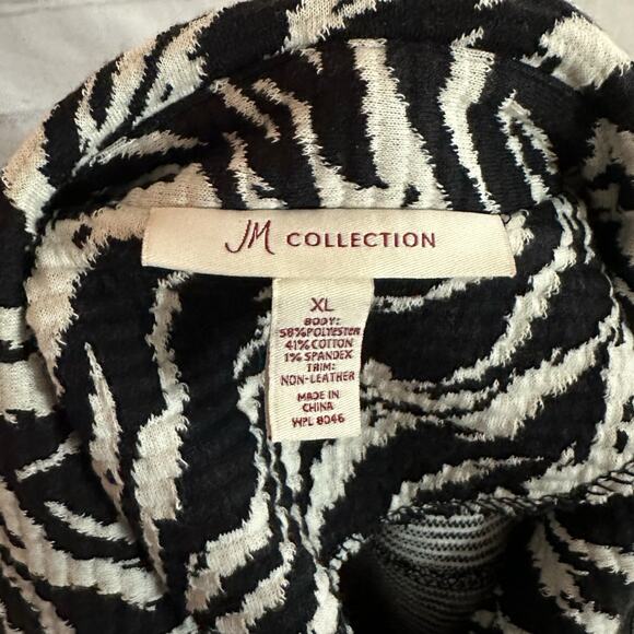 JM Collection Black & White Animal Print Jacket, XL, Pre-owned - Picture 4 of 5